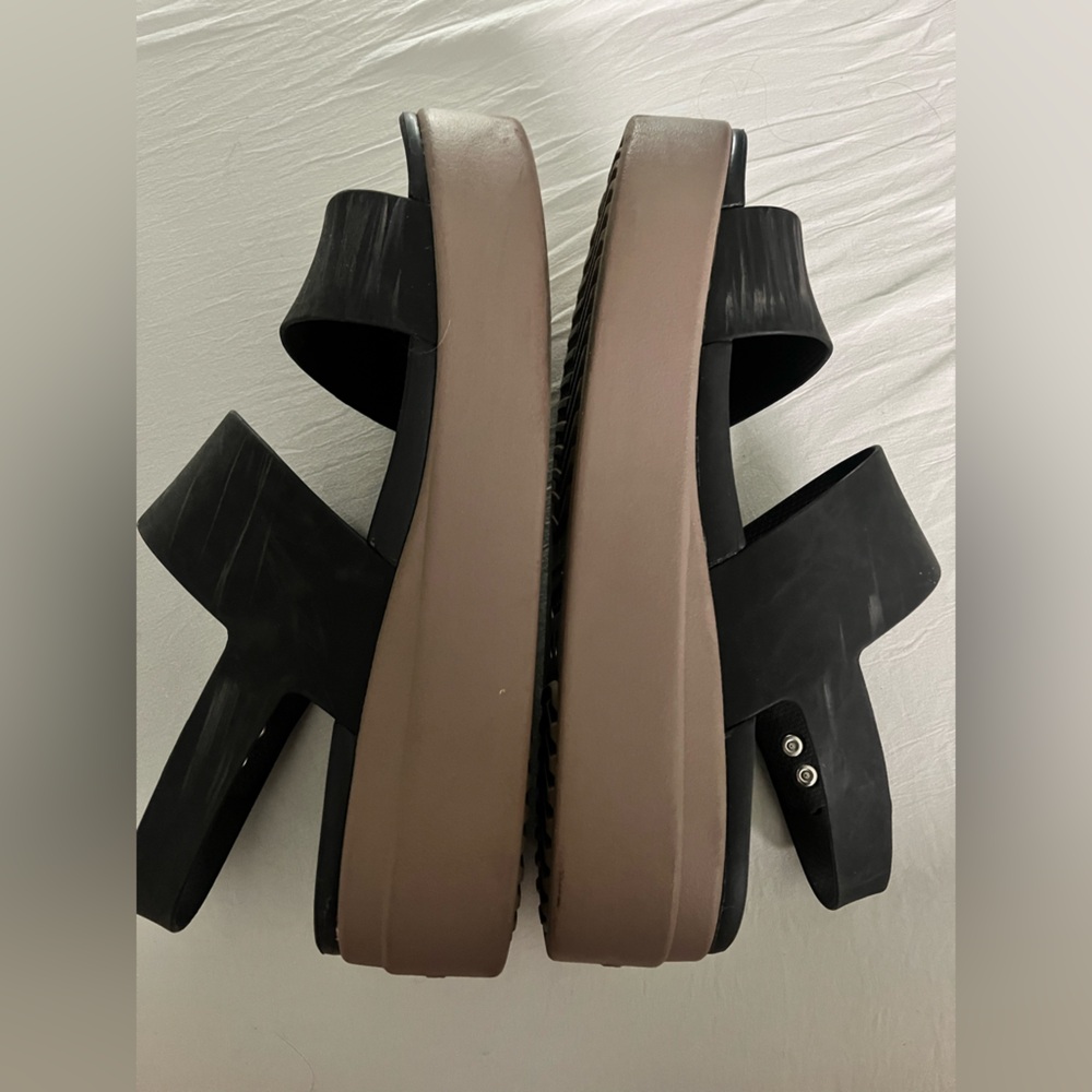 Crocs Black and Brown Women's Platform Sandals